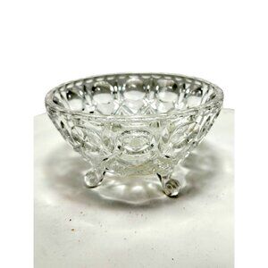 Vintage Crystal Glass Footed Sugar Bowl Cross And Olive Crystal Glass Candy Dish